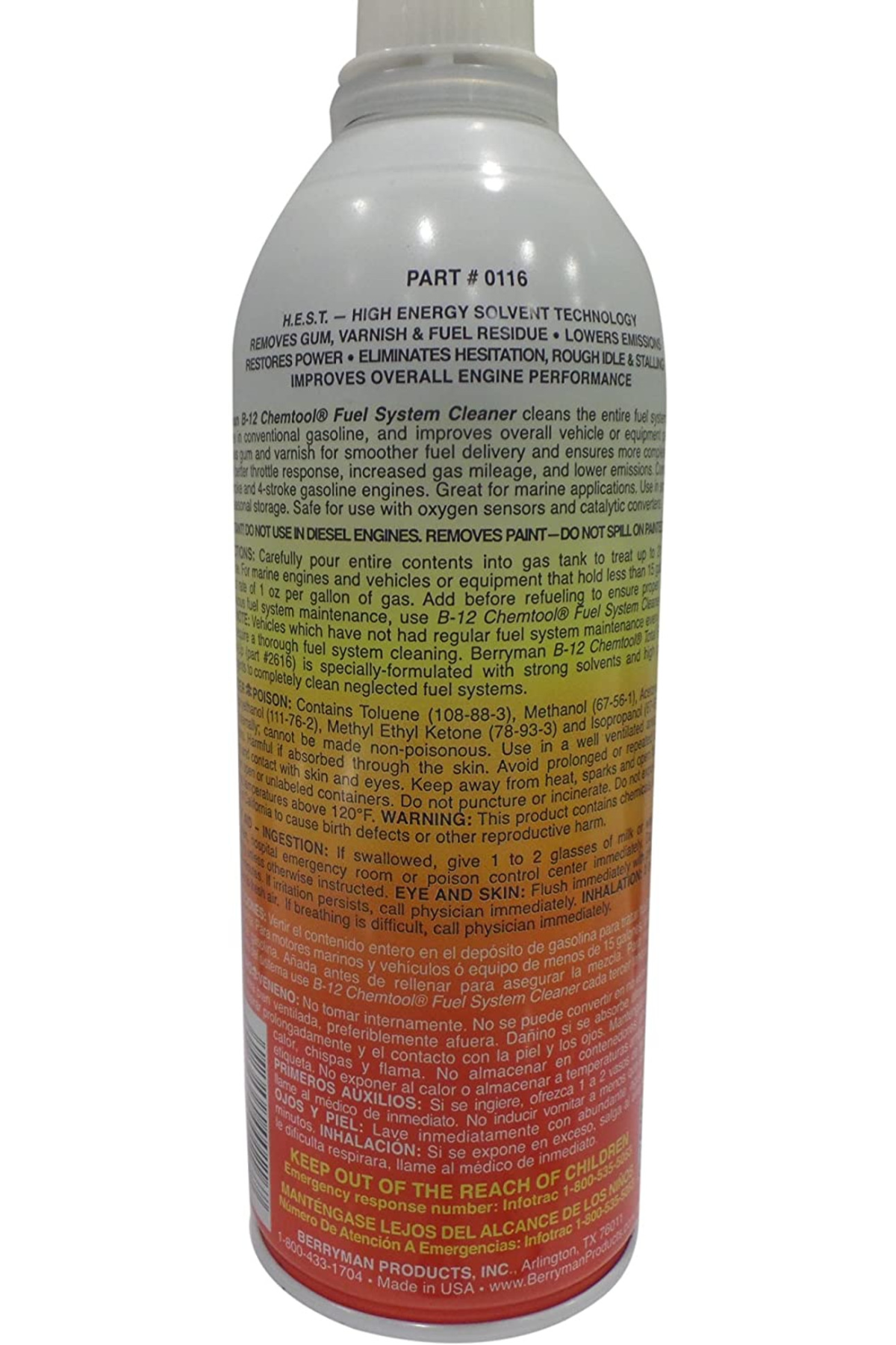 Berryman B-12 Chemtool Fuel Injector Cleaner – Cleans Entire Fuel System - 444mL