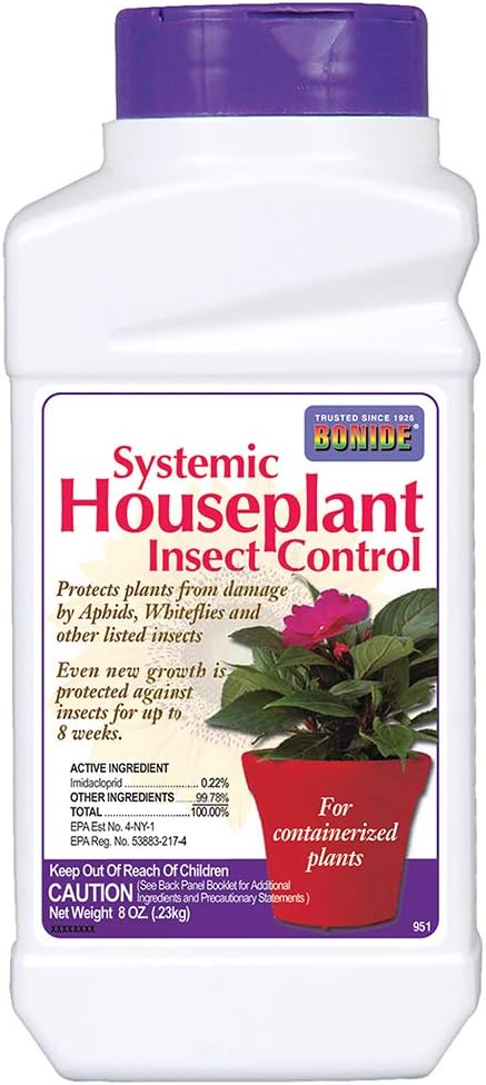 Bonide Systemic Houseplant Insect Control – Protects Indoor & Outdoor Plants from Aphids & Whiteflie - 8oz