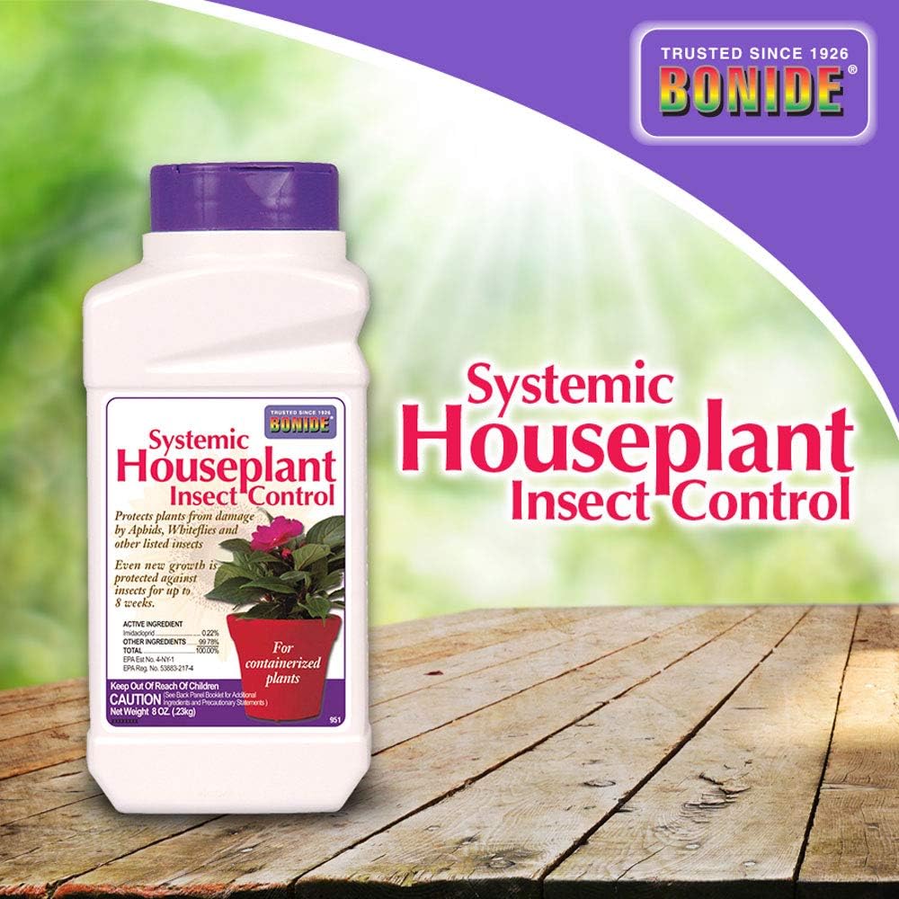 Bonide Systemic Houseplant Insect Control – Protects Indoor & Outdoor Plants from Aphids & Whiteflie - 8oz