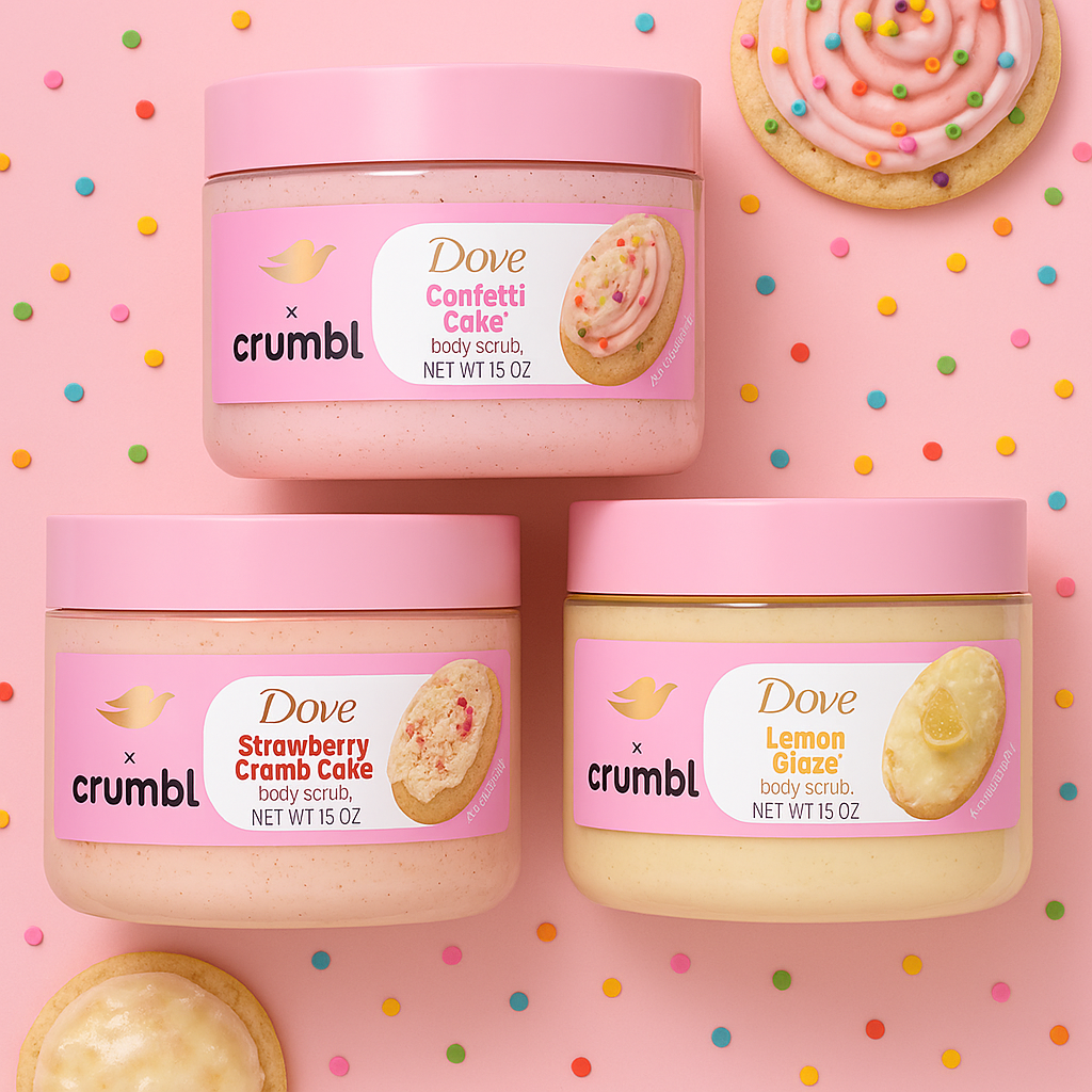 Dove x Crumbl Limited Edition Body Scrub 15 oz. Collection | Imported from USA | Available in UK