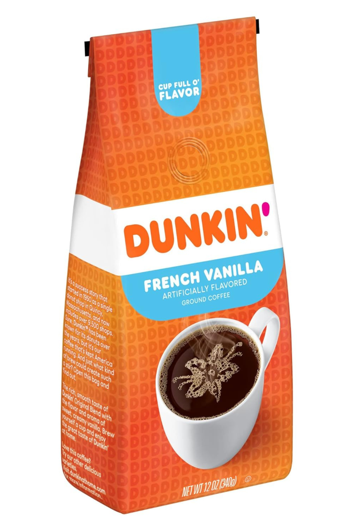 Dunkin’ French Vanilla Ground Coffee, 12oz – Imported from USA