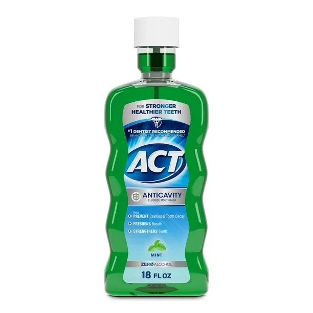 ACT Anticavity Fluoride Mouthwash Mint 18 fl. oz. (532 ml) - USA Import